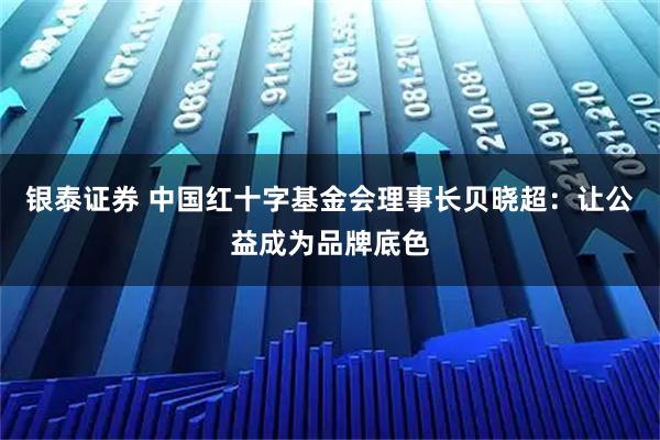 银泰证券 中国红十字基金会理事长贝晓超：让公益成为品牌底色